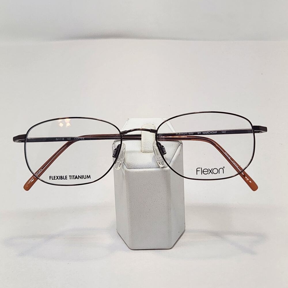 Flexon by Marchon 600 Coffee 210 Eyeglasses Frames Full Rim Rectangle Mens